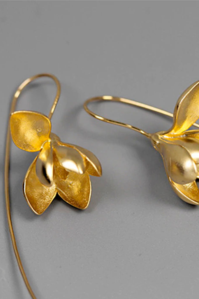 Magnolias Gold Flower Earrings