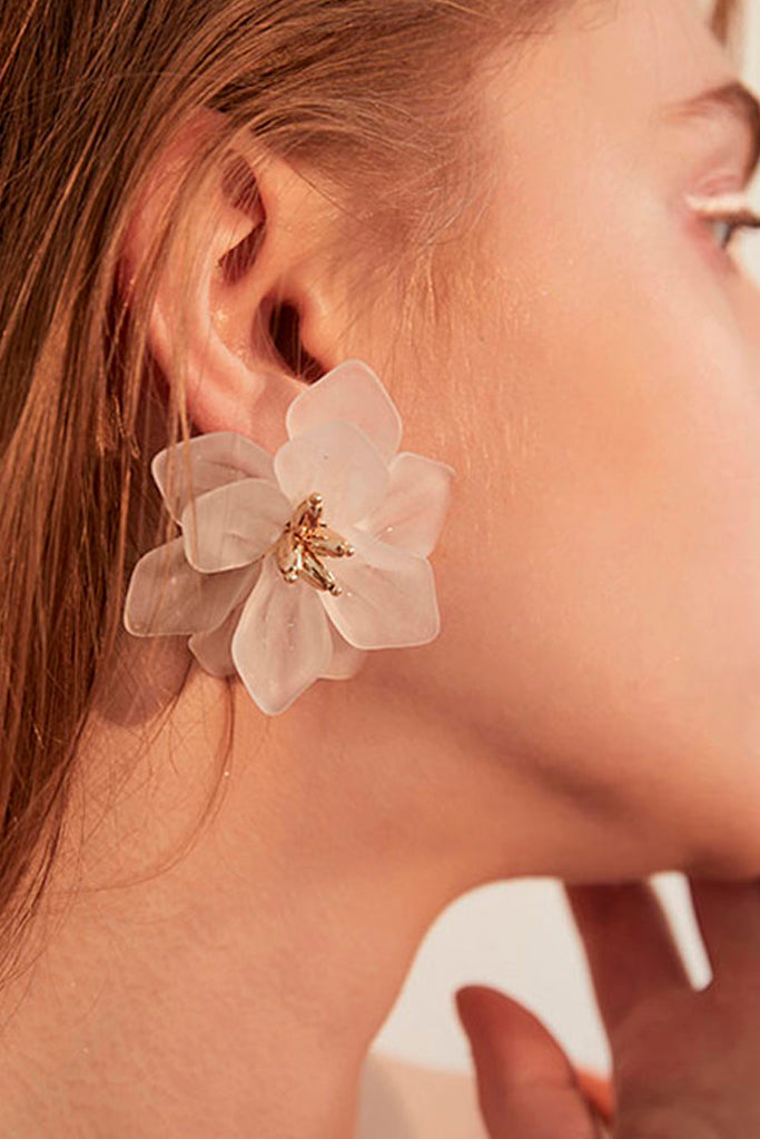 Blooming White Flower Earrings