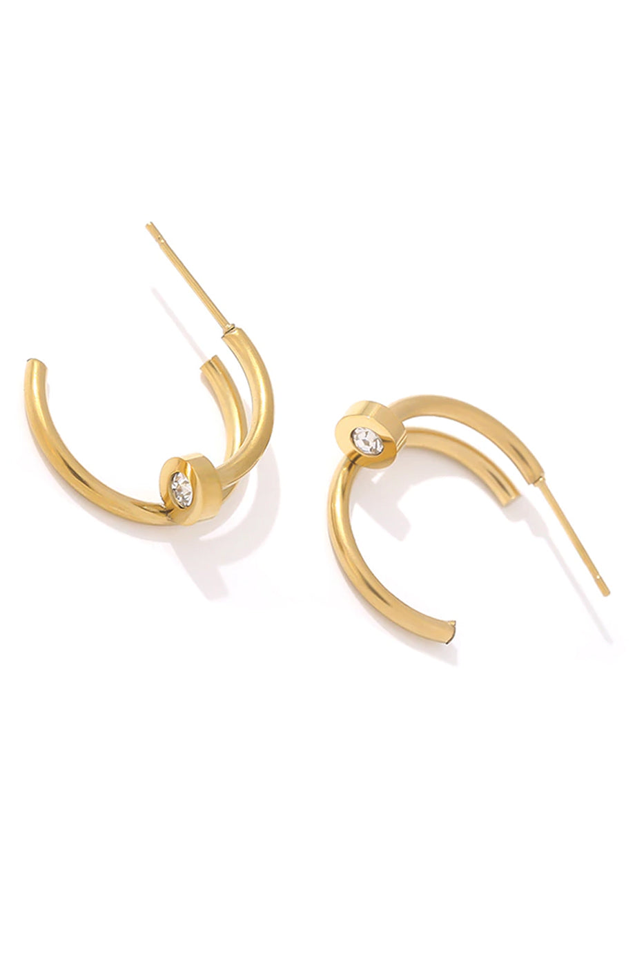 Double Up Gold Double Hoop Earrings