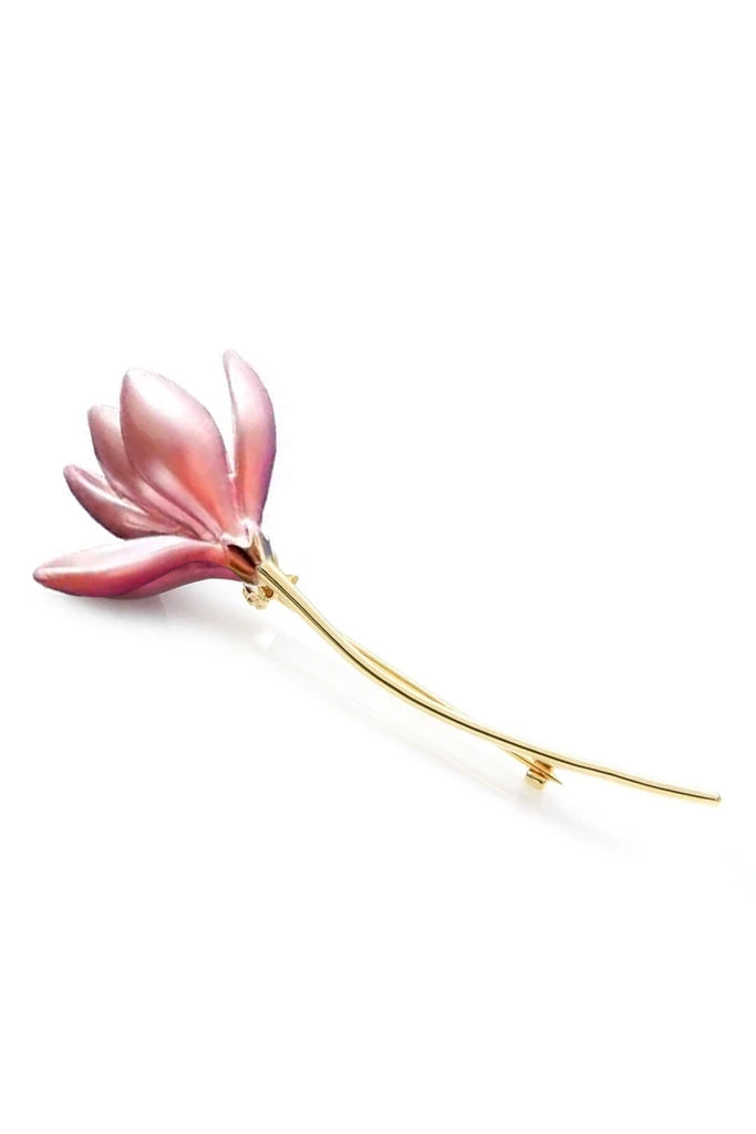 Pink Magnolia Flower Pin