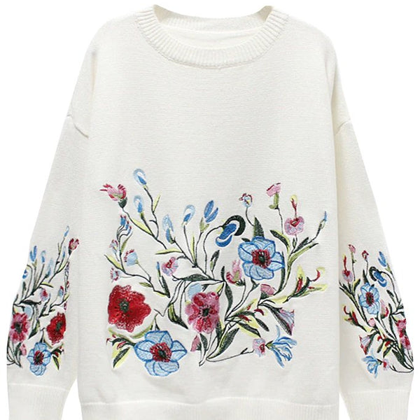 Ivita White Floral Sweater