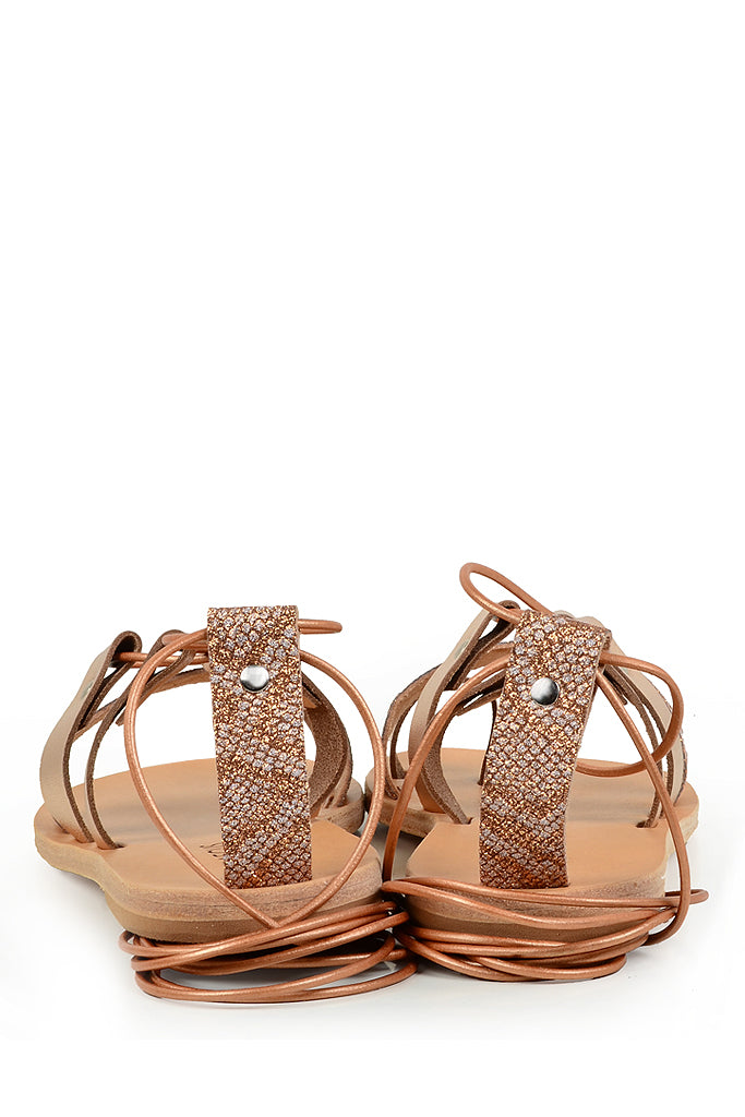 Aphrodite Rose Gold and Snake Leather Sandals