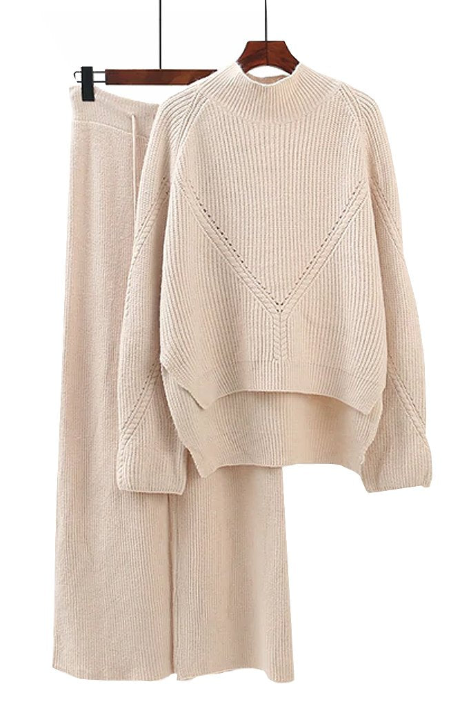 Ivory Waffle Knit Pants - Ivory Sweater Pants - Ivory Sweater Set - Lulus