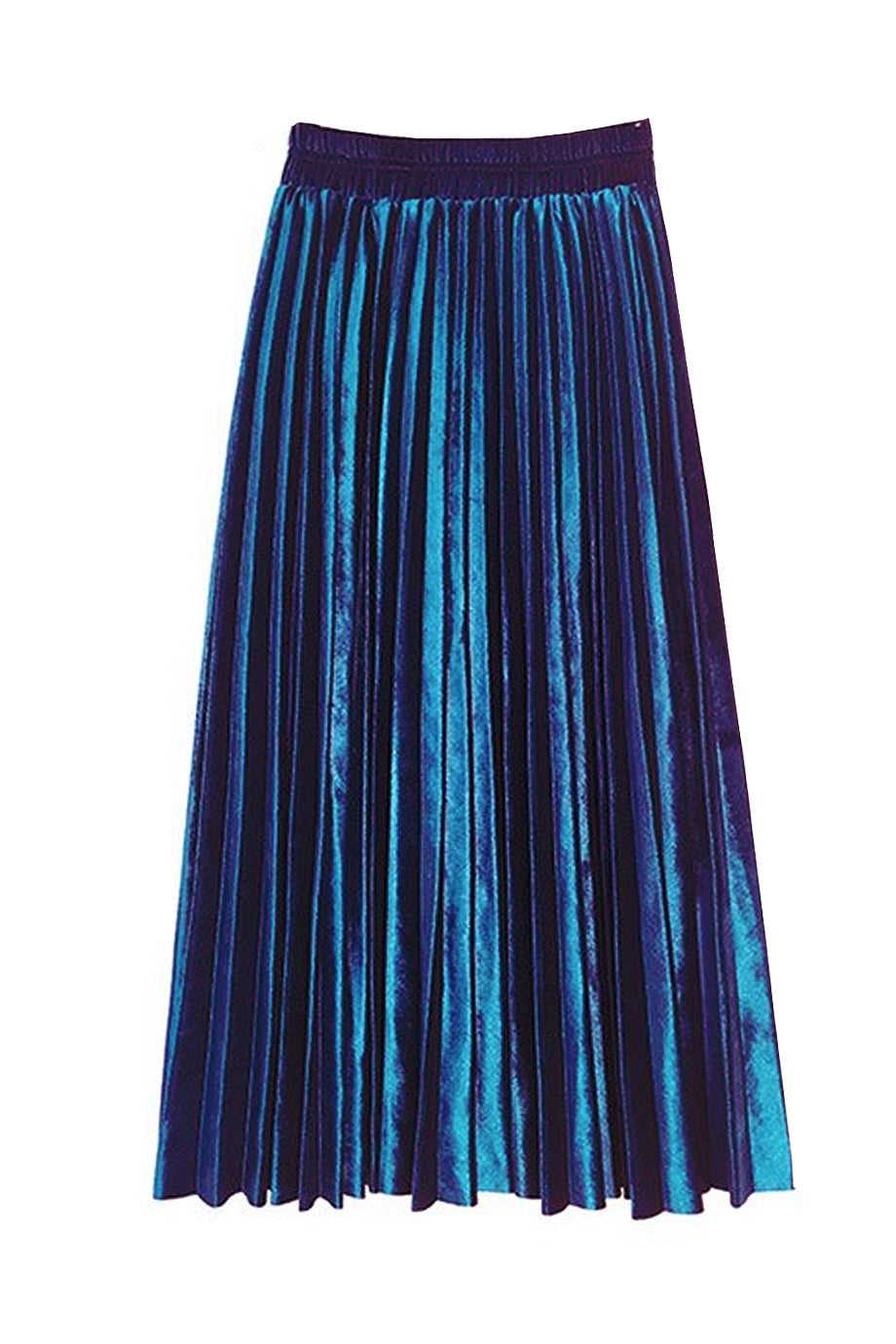 Saia Blue Pleated Midi Skirt