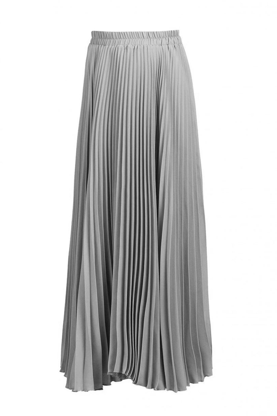 Biker Gray Maxi Pleated Skirt