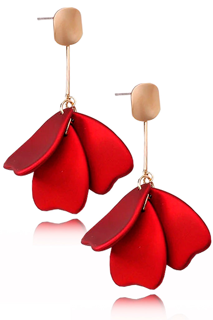 Petals Red Dangle Earrings