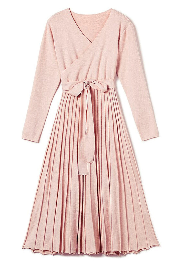 Ursa Light Pink Pleated Dress