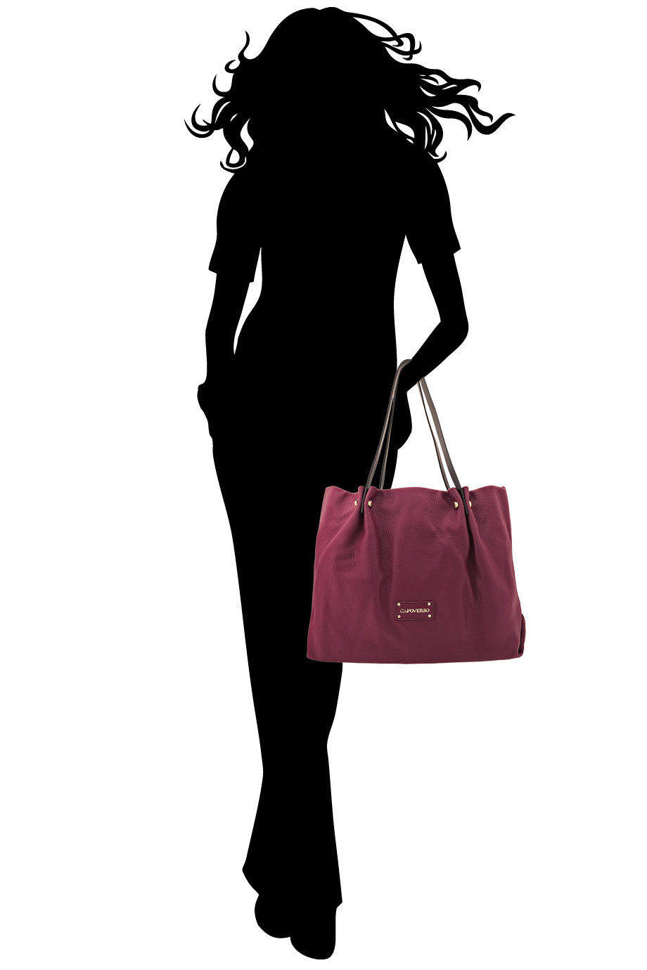 ADRIA Purple Leather Shoulder Bag