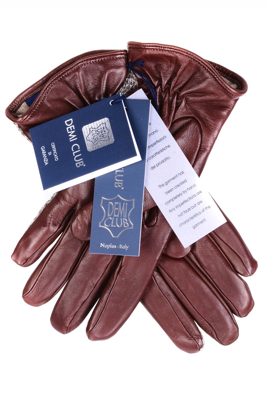 Women's italian leather woven gloves