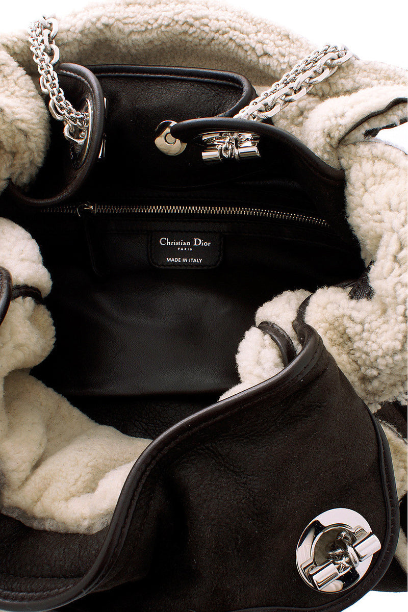 Christian Dior Small Shearling Bobby Crossbody Bag