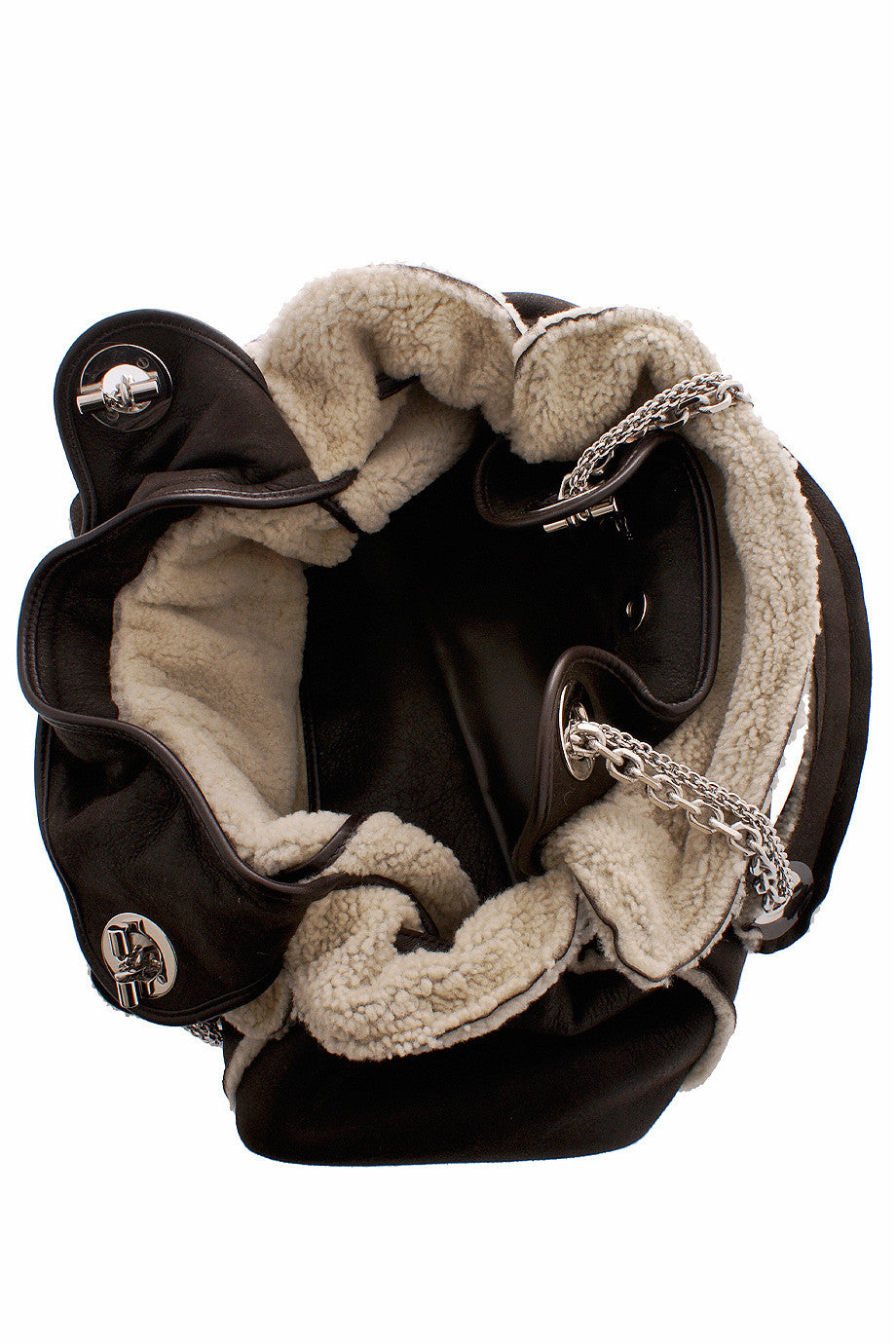 CANNAGE AGNEAU Brown Leather Shoulder Bag