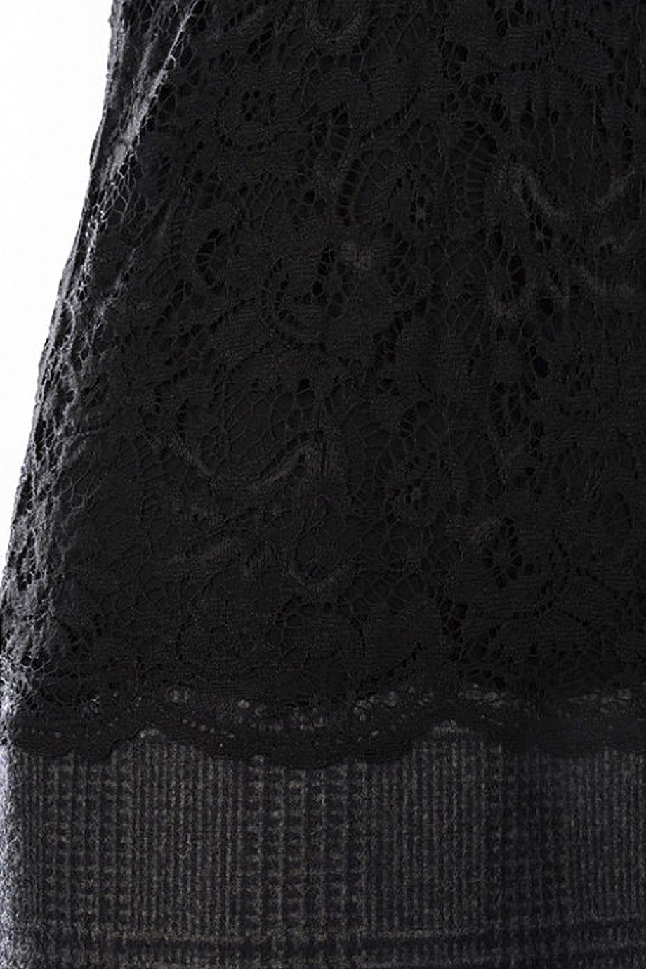 Γκρι Μαύρο Φόρεμα με Δαντέλα | Φορέματα - Dolce & Gabbana