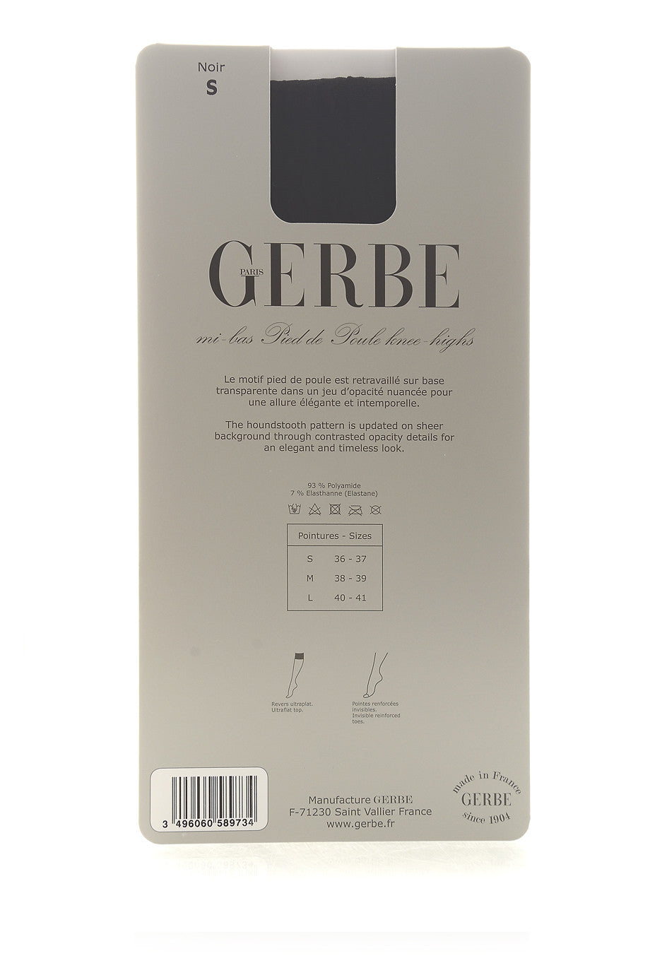 GERBE PIED DE POUL Μαύρα Καλτσάκια