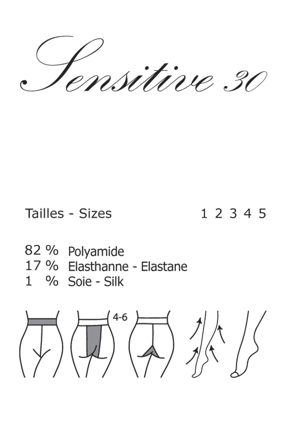 GERBE SENSITIVE 30 Σκούρο Μοβ Διάφανο Καλσόν