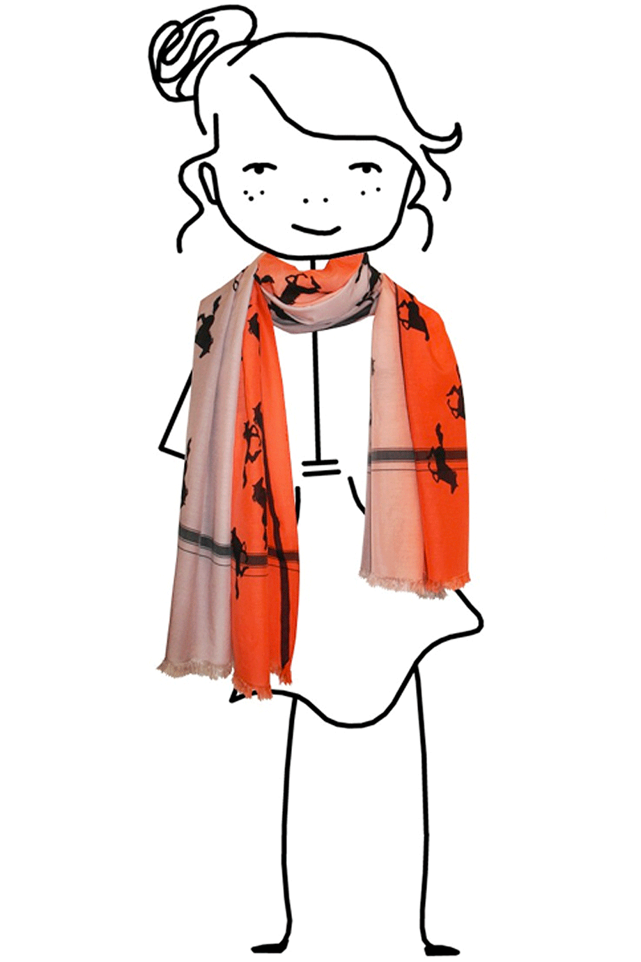 HORSES Orange Scarf