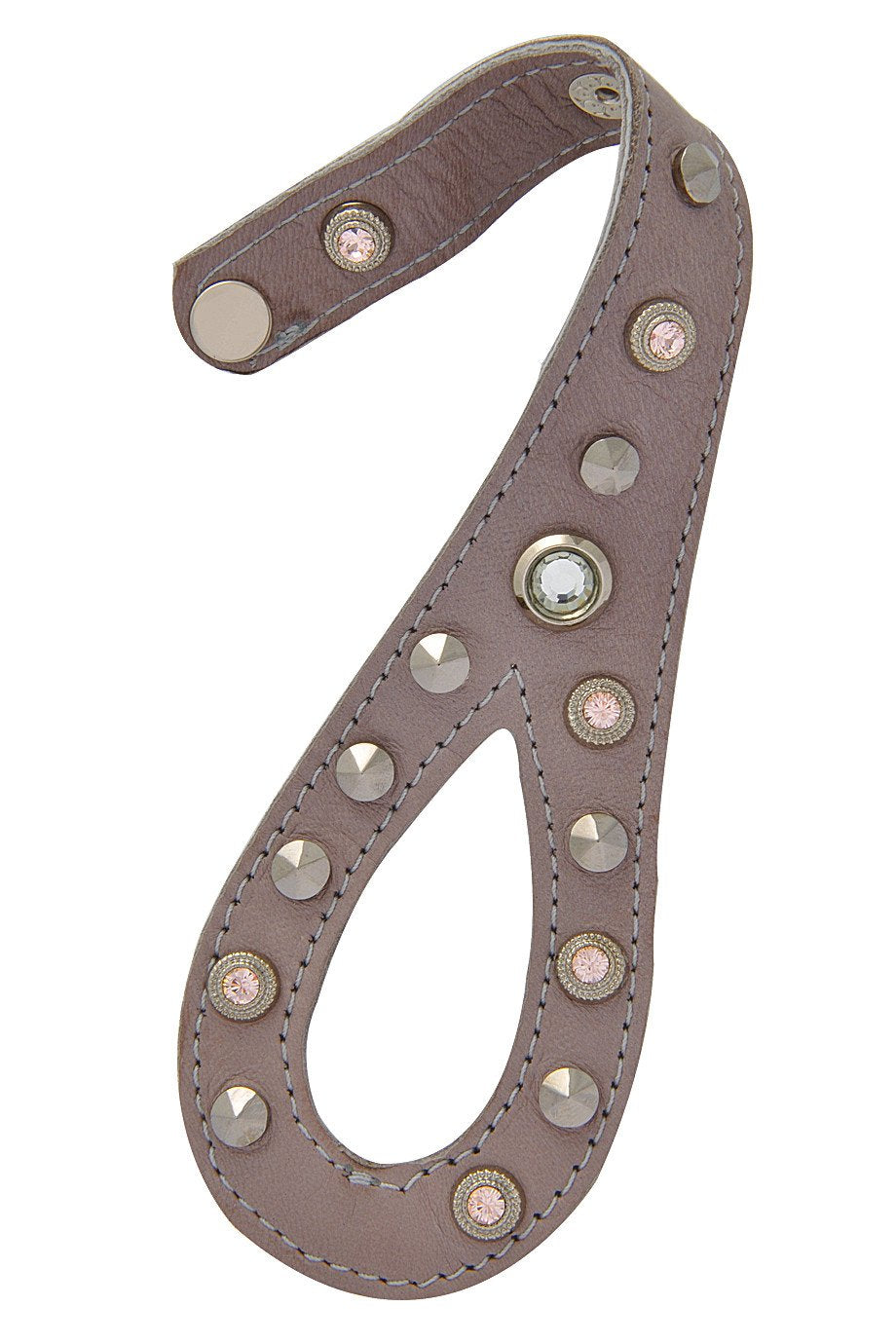 Γκρι Δερμάτινο Βραχιόλι με Swarovski - Lk Designs | Κοσμήματα - Βραχιόλια 