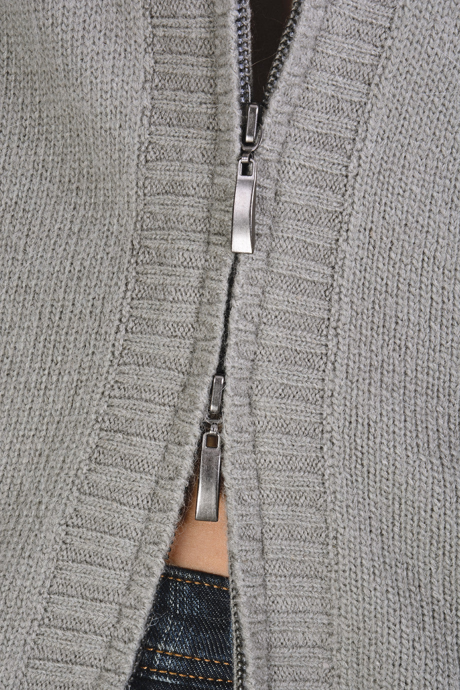 Γκρι Φαρδιά Ζακέτα με Γούνα | Γυναικεία Ρούχα