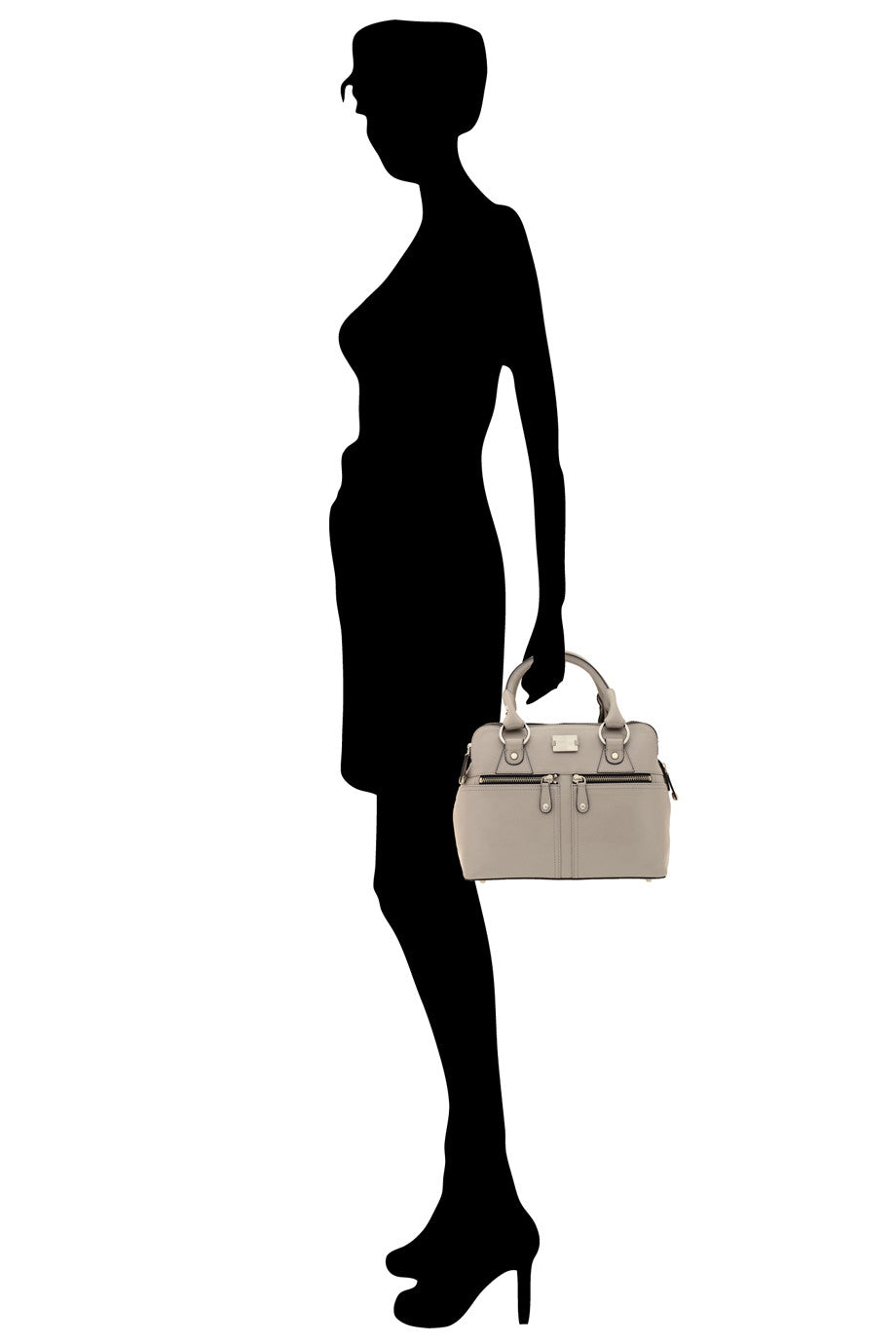 PIPPA Gray Leather Crossbody Bag