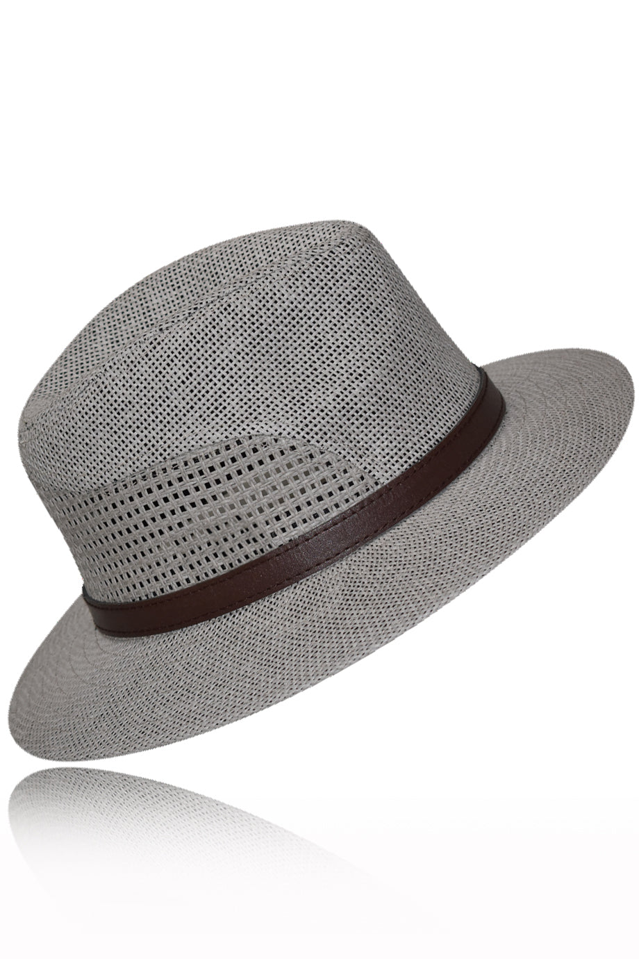 Vittorio Gray Open Handmade Straw Hat UNISEX