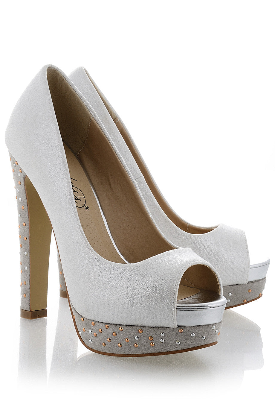 Μεταλικές Ασημένιες Peep Toes | Γυναικεία Παπούτσια