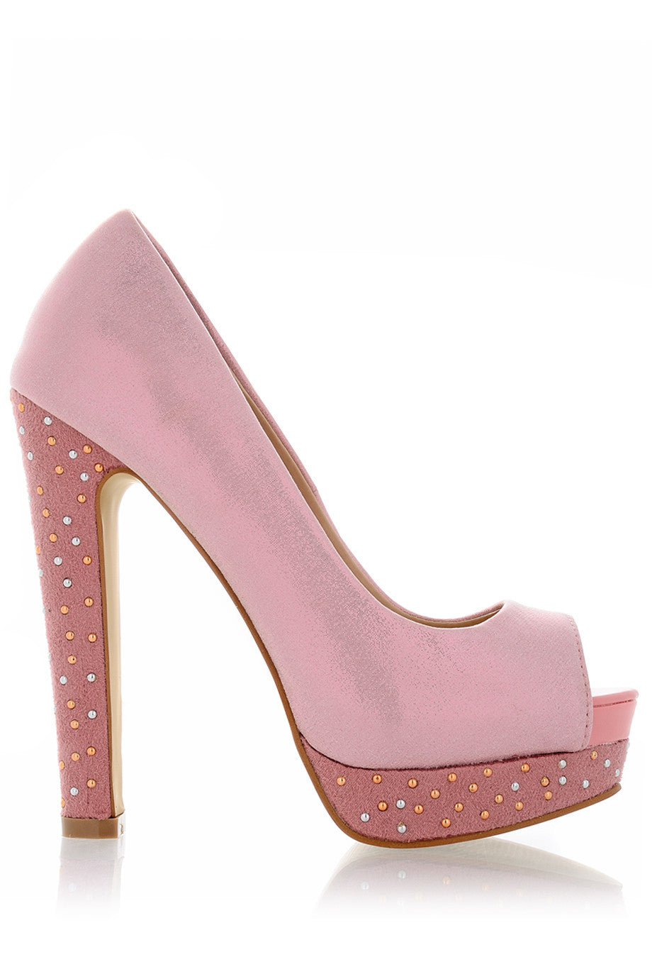 Μεταλλιζέ Ροζ Peep Toes | Γυναικεία Παπούτσια