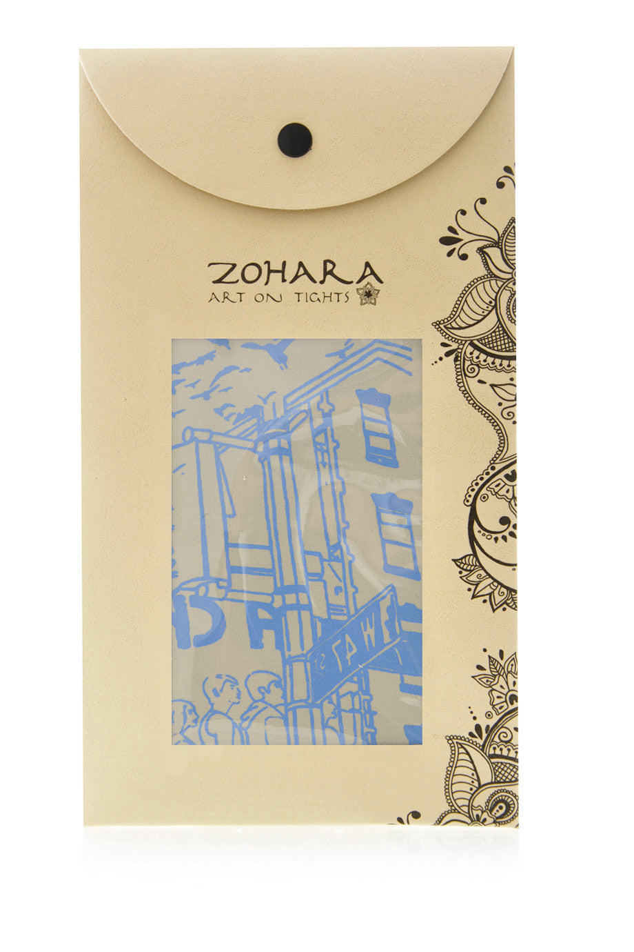 ZOHARA ONE WAY Λευκό Κολάν με Μπλε Σχέδια