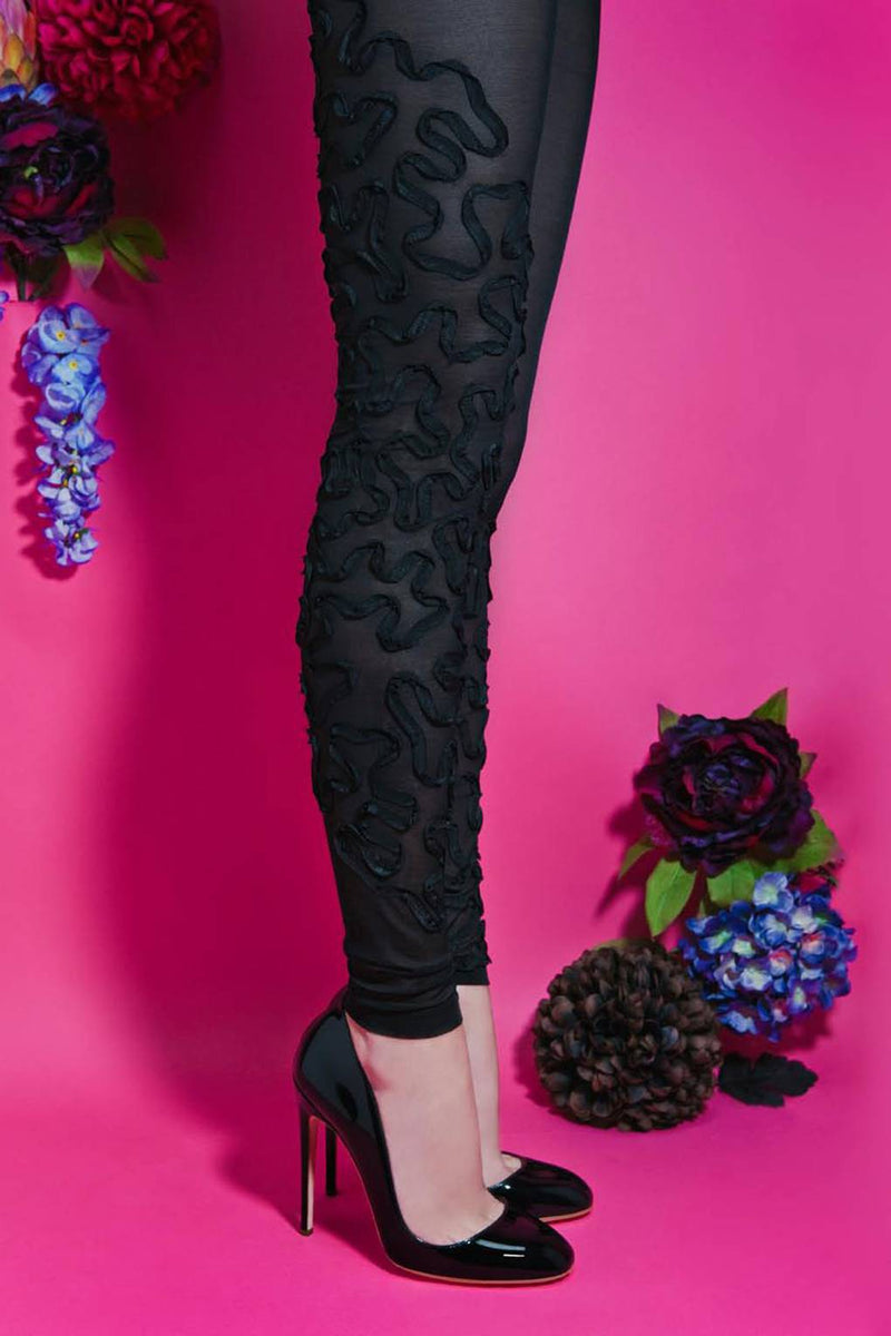 BEBAROQUE PRISCILLA Black Velvet Embroidered Leggings – PRET-A-BEAUTE