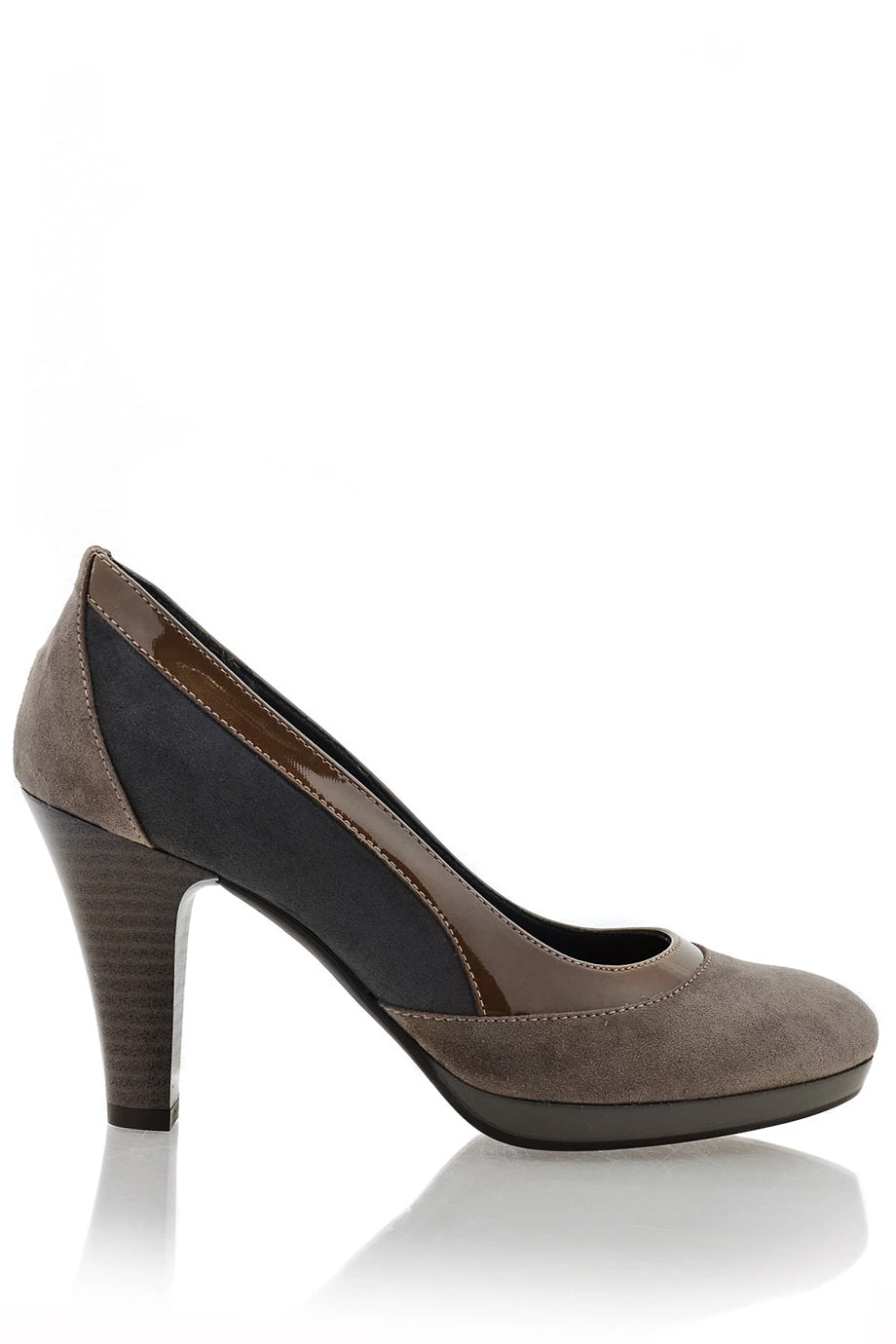 FIORELLA IOLE Gray Brown Castor Heels